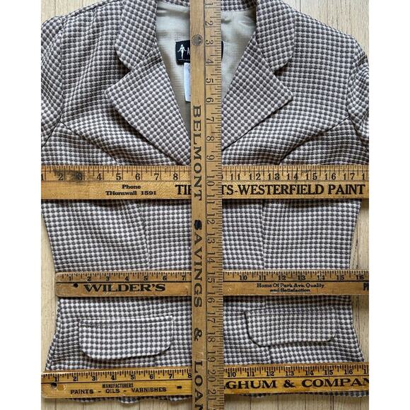 All that Jazz Vintage Blazer Houndstooth Jacket Brown Womens Size 5/6 S - Picture 9 of 12